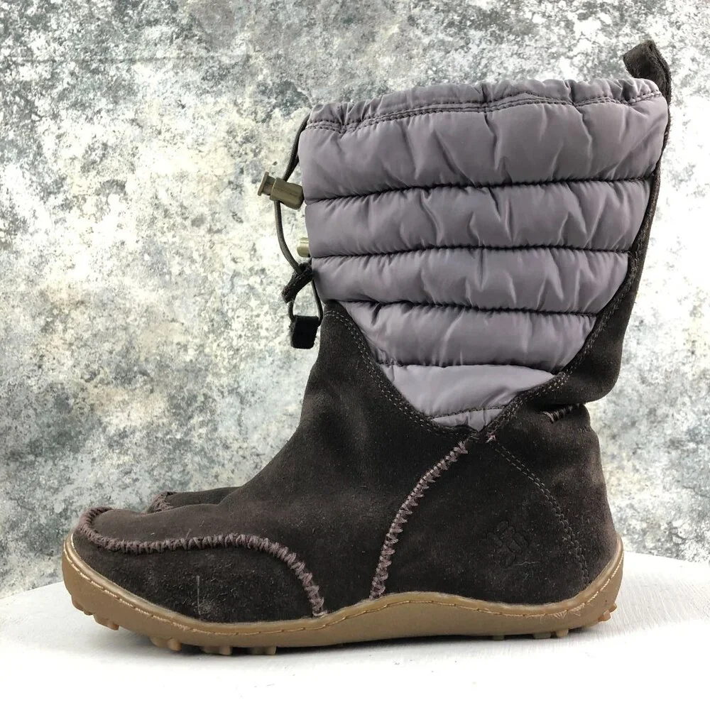 Columbia Women's Size 7.5 Minx Moccasin Brown Waterproof Drawstring Boots